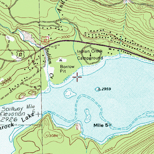Topographic Map of Andy Creek, WA