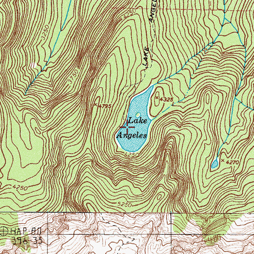 Topographic Map of Lake Angeles, WA