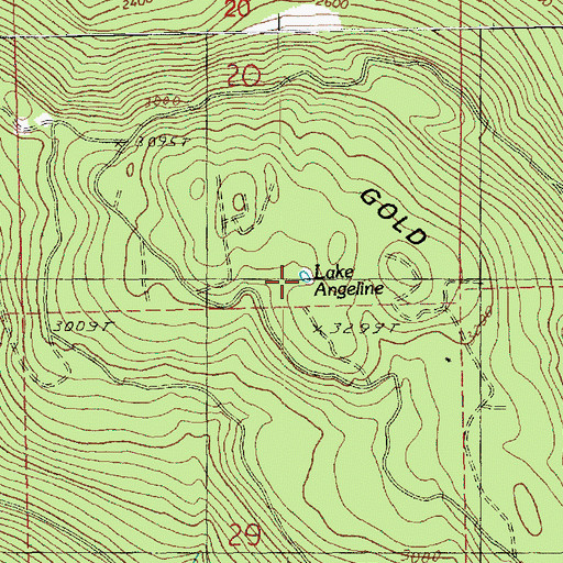 Topographic Map of Lake Angeline, WA