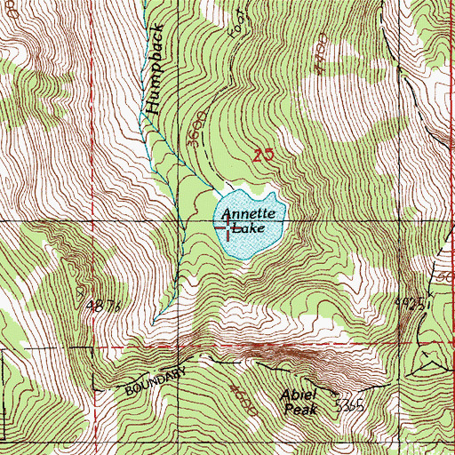 Topographic Map of Annette Lake, WA