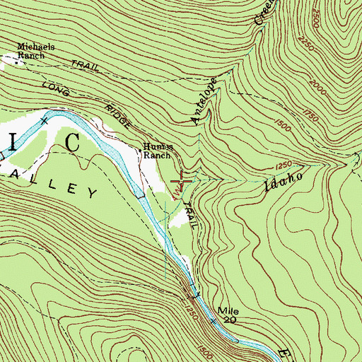 Topographic Map of Antelope Creek, WA