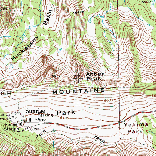 Topographic Map of Antler Peak, WA
