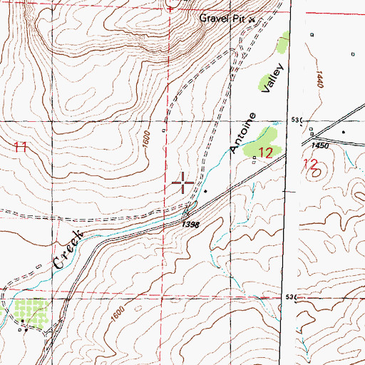 Topographic Map of Antoine Valley, WA