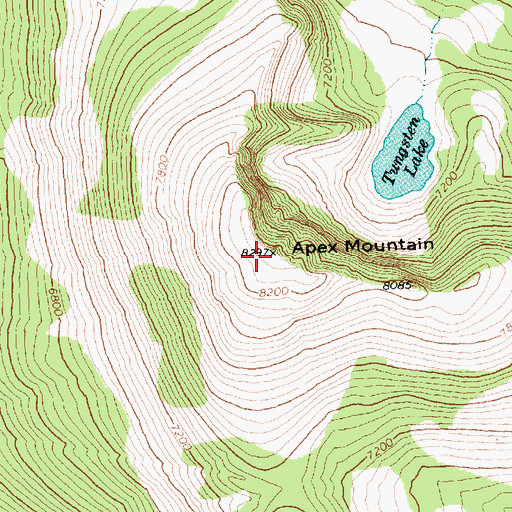 Topographic Map of Apex Mountain, WA