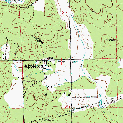 Topographic Map of Appleton, WA