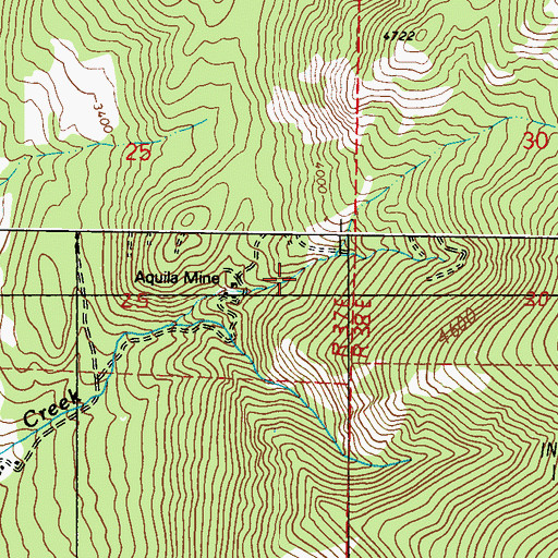 Topographic Map of Aquila Mine, WA