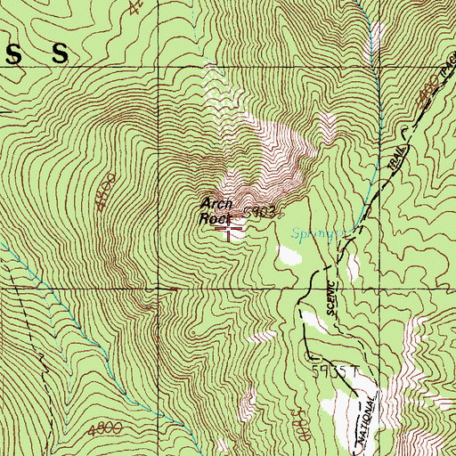 Topographic Map of Arch Rock, WA