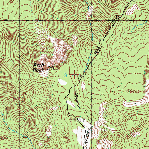 Topographic Map of Arch Rock Shelter, WA
