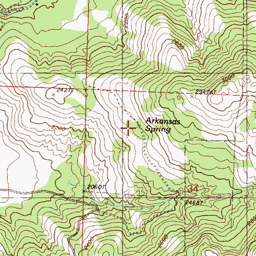 Topographic Map of Arkansas Spring, WA