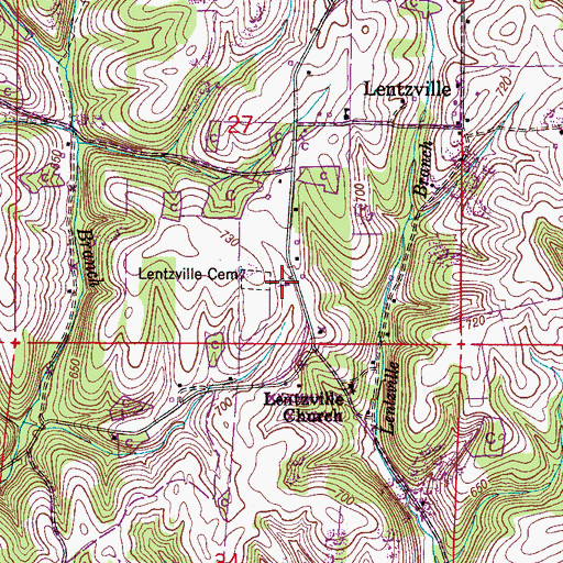 Topographic Map of Lentzville United Methodist Church, AL