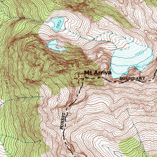 Topographic Map of Mount Arriva, WA