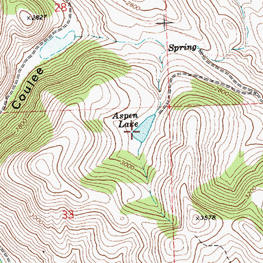 Topographic Map of Aspen Lake, WA