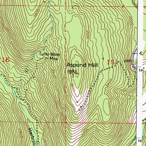 Topographic Map of Aspend Hill, WA