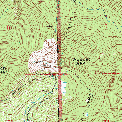 Topographic Map of August Peak, WA