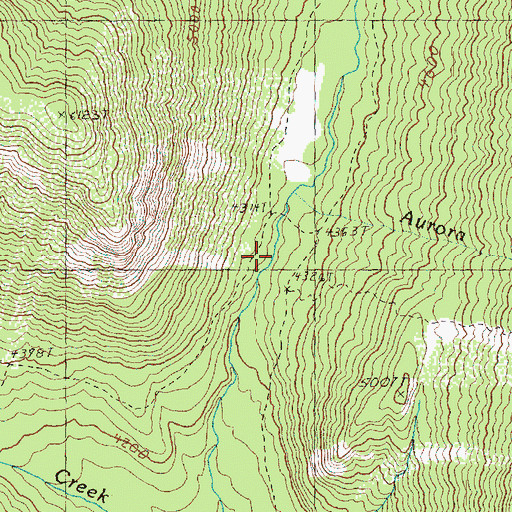 Topographic Map of Aurora Creek, WA