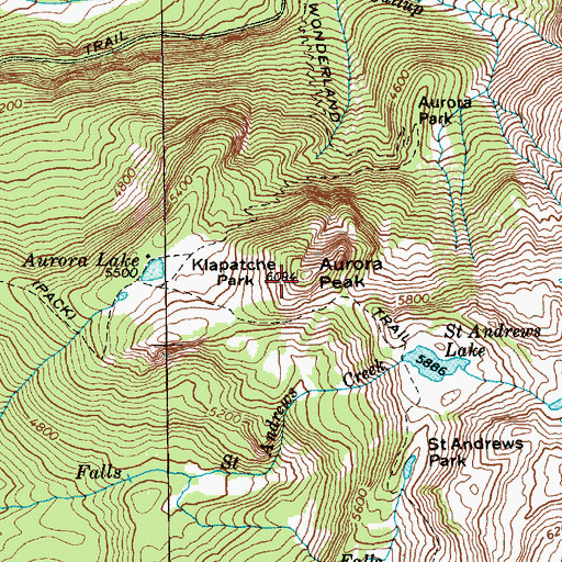 Topographic Map of Aurora Peak, WA
