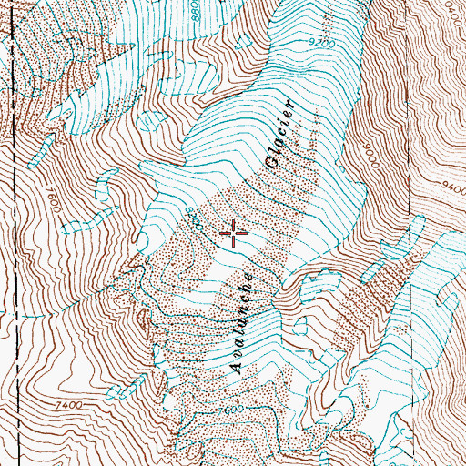 Topographic Map of Avalanche Glacier, WA