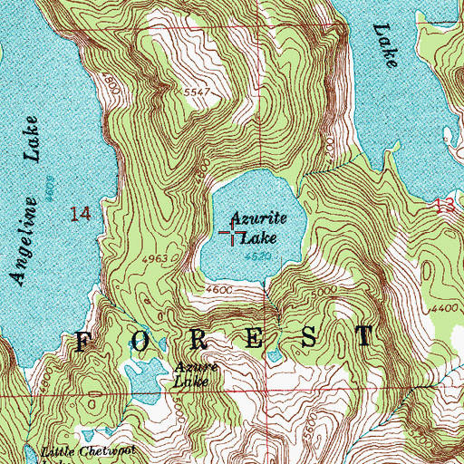 Topographic Map of Azurite Lake, WA