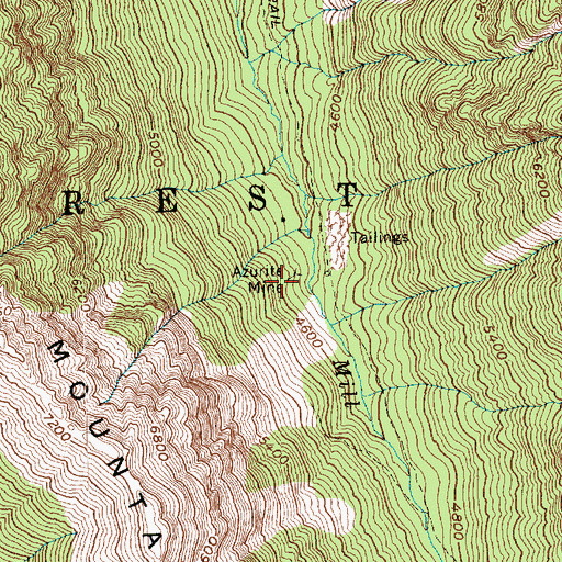 Topographic Map of Azurite Mine, WA