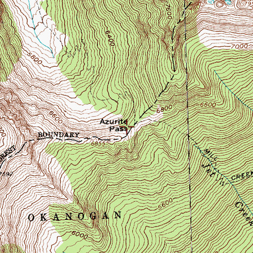 Topographic Map of Azurite Pass, WA