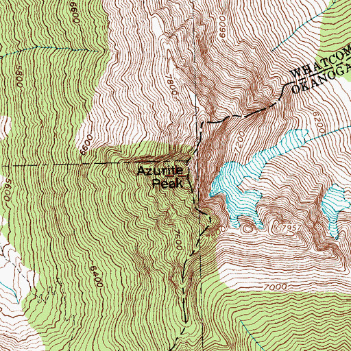 Topographic Map of Azurite Peak, WA