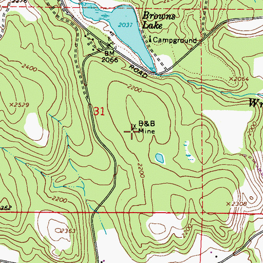 Topographic Map of B B Mine, WA
