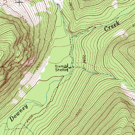 Topographic Map of Bachelor Creek, WA