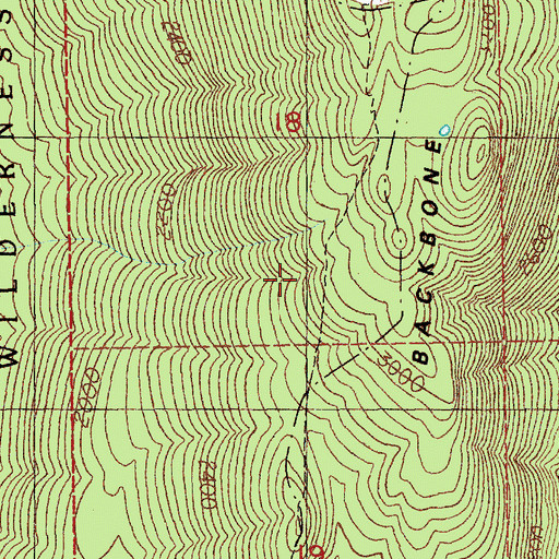 Topographic Map of Backbone Ridge Trail, WA