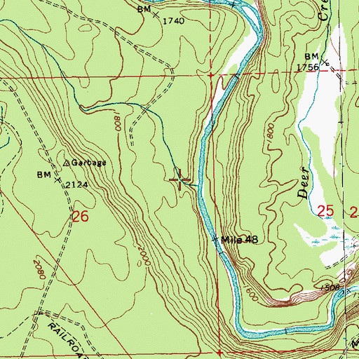 Topographic Map of Bacon Creek, WA