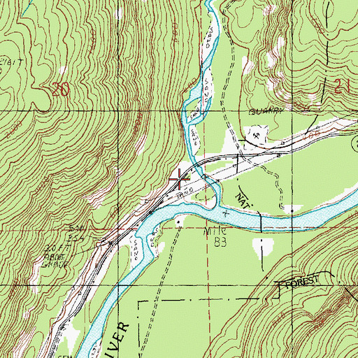 Topographic Map of Bacon Creek Campground (historical), WA