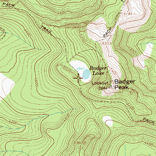 Topographic Map of Badger Lake, WA