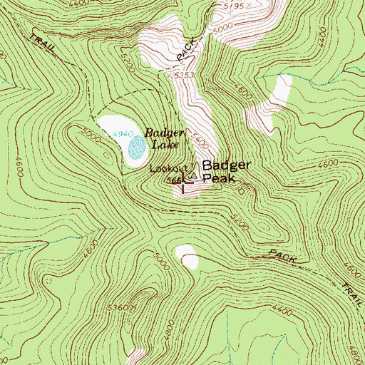 Topographic Map of Badger Peak, WA