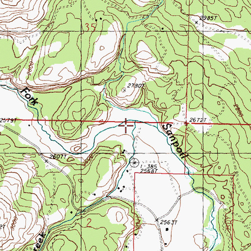 Topographic Map of Bailey Creek, WA