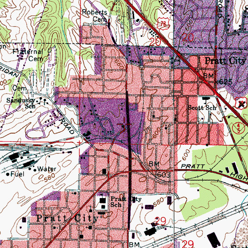 Topographic Map of Mount Calvary Baptist Church, AL
