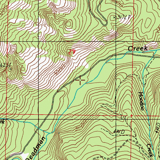 Topographic Map of Bailey Creek, WA