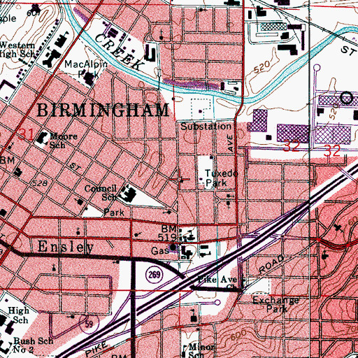 Topographic Map of New Salem Primitive Baptist Church, AL