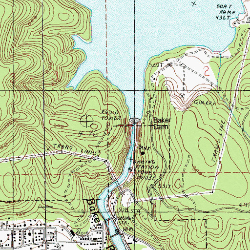 Topographic Map of Baker Dam, WA
