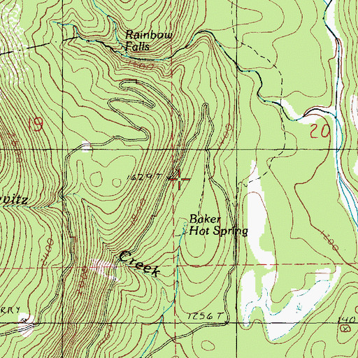 Topographic Map of Baker Hot Spring, WA