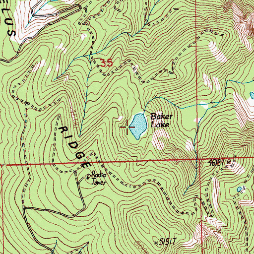 Topographic Map of Baker Lake, WA