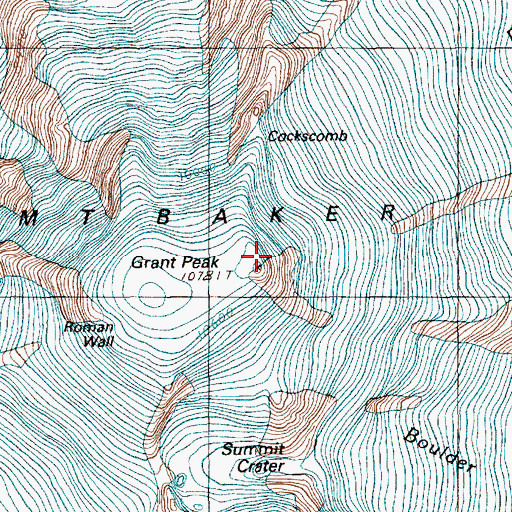 Topographic Map of Mount Baker, WA