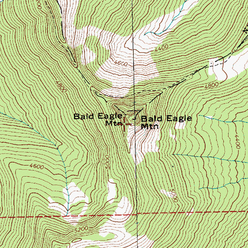 Topographic Map of Bald Eagle Mountain, WA