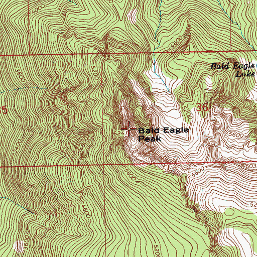 Topographic Map of Silver Eagle Peak, WA