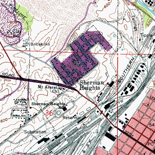 Topographic Map of Saint Johns United Methodist Church, AL