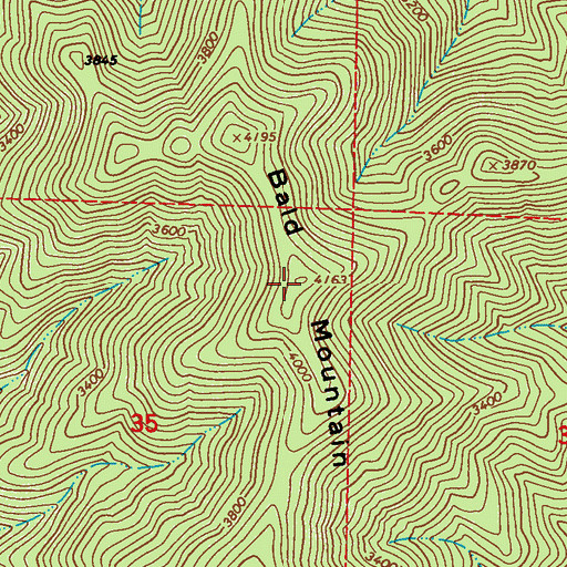Topographic Map of Bald Mountain, WA