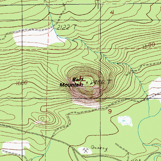 Topographic Map of Bald Mountain, WA