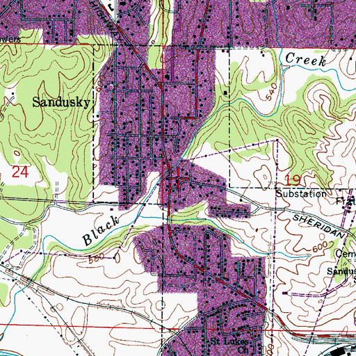 Topographic Map of Sandusky Alliance Church, AL