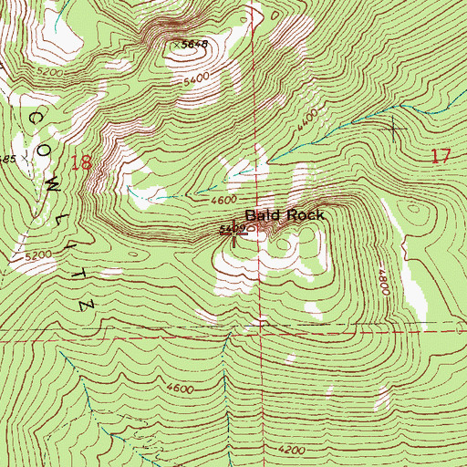 Topographic Map of Bald Rock, WA