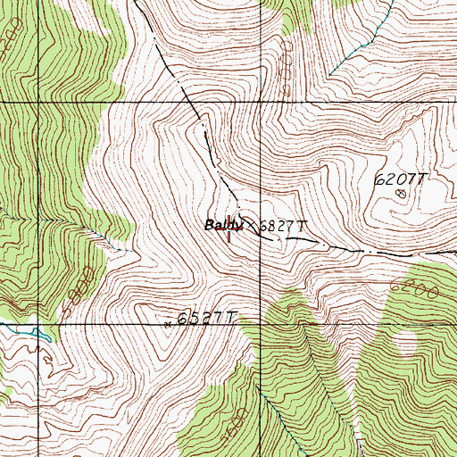 Topographic Map of Baldy, WA