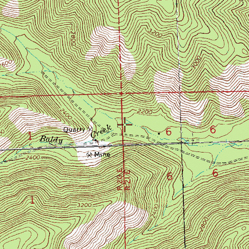 Topographic Map of Baldy Creek, WA