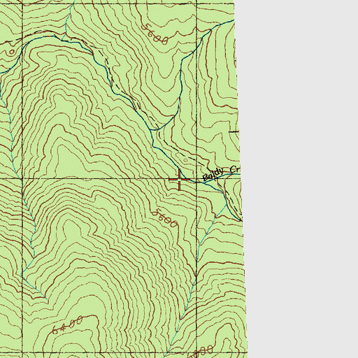 Topographic Map of Baldy Creek, WA